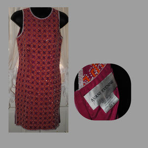AVANI EVENING Beaded Silk Dress Size S - Beauty!
